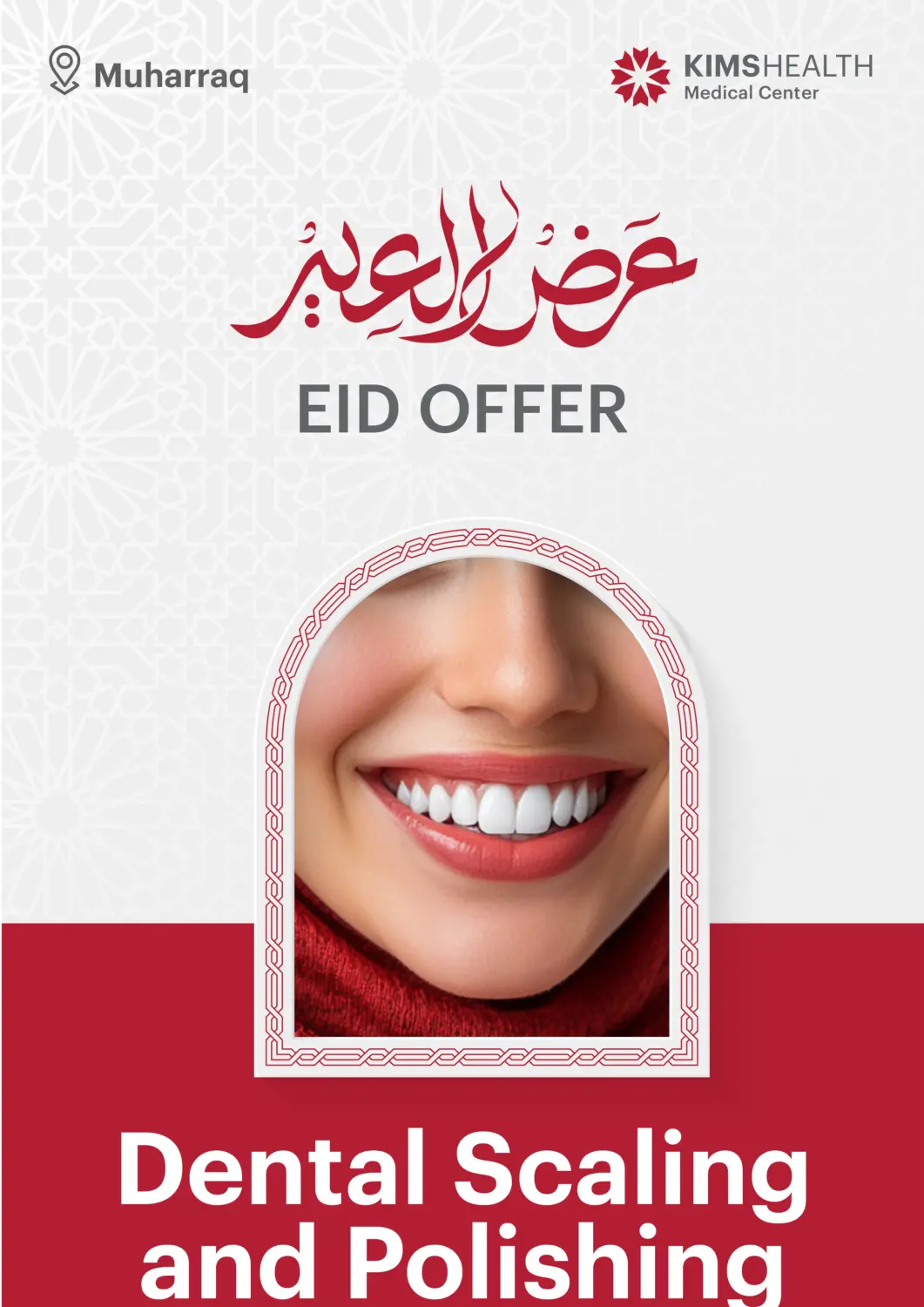Bahrain KIMS Health Medical Center offers in D4D Online. Dental Scaling And Polishing. . Till 9th May