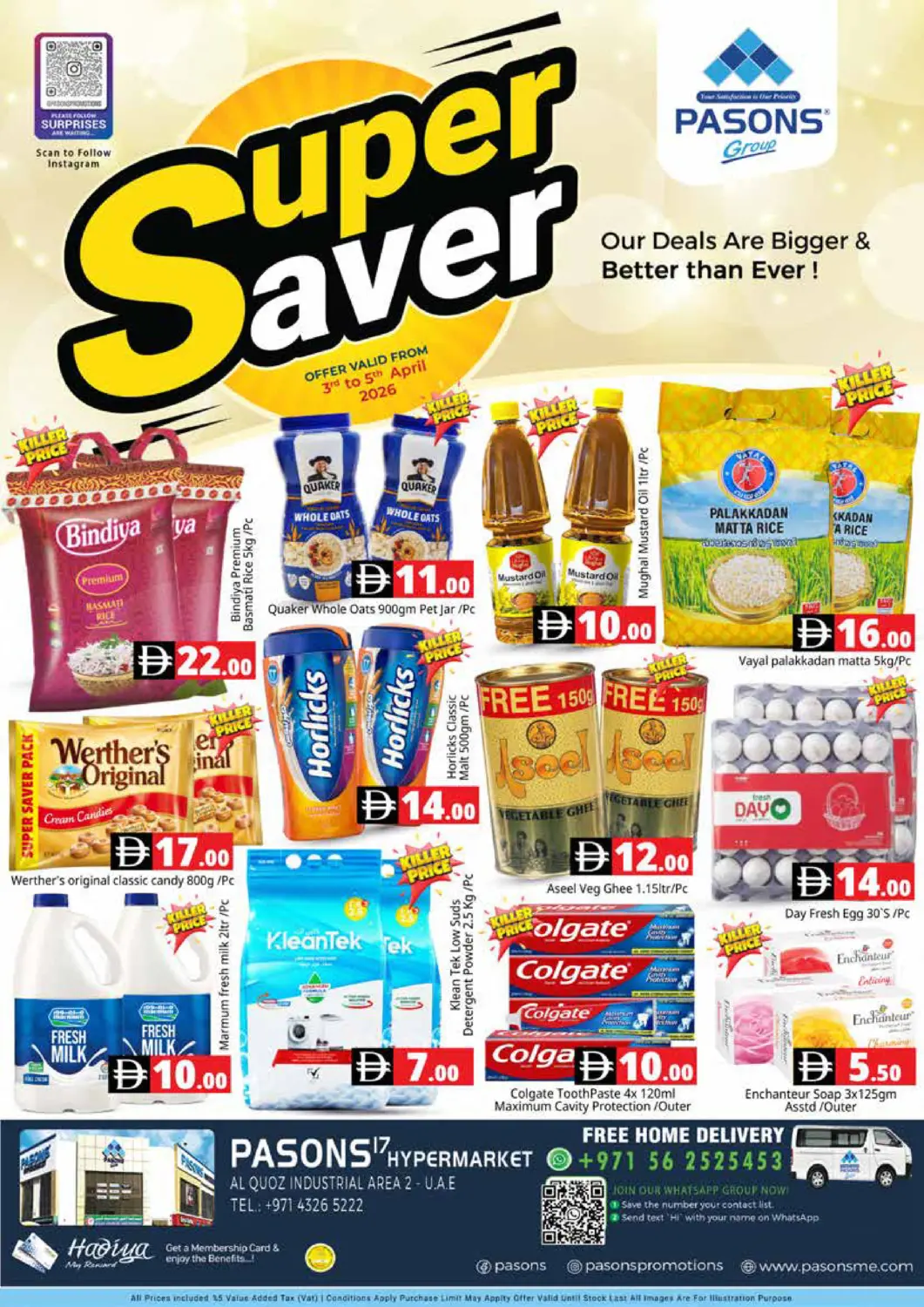UAE - Dubai Pasons Hypermarket offers in D4D Online. Pasons 17 Hypermarket LLC, Dubai. . Till 5th April