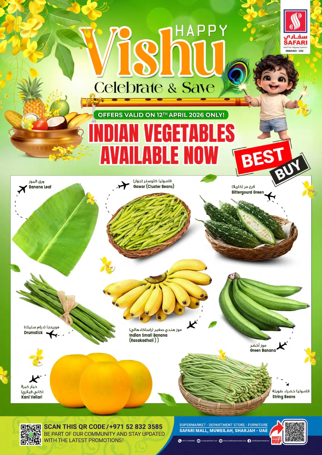 UAE - Sharjah / Ajman Safari Hypermarket offers in D4D Online. Happy Vishu. . Only On 12th April