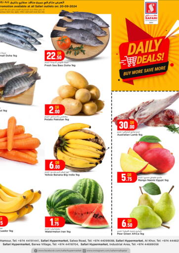 Qatar - Al Khor Safari Hypermarket offers in D4D Online. Daily Deals. . Only On 20th September