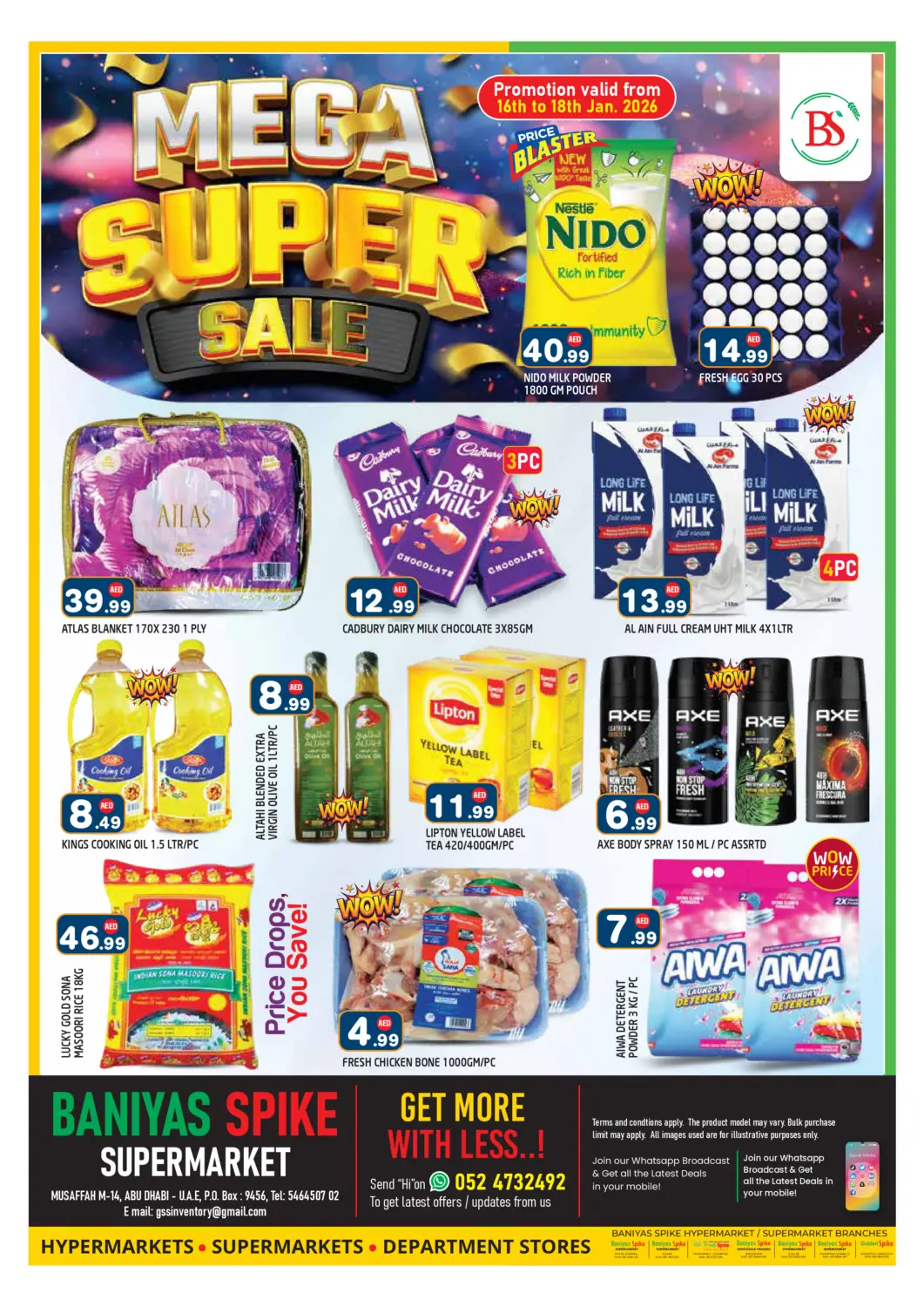 UAE - Abu Dhabi Baniyas Spike  offers in D4D Online. Mussafah 14-  Abudhabi. . Till 18th January