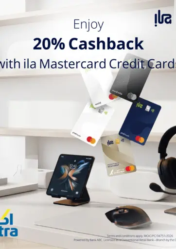 Enjoy 20% Cashback With ila Mastercard Credit Cards