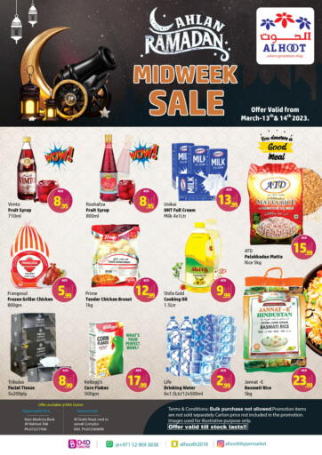 UAE - Sharjah / Ajman Al Hooth offers in D4D Online. Ahlan Ramadan-Midweek Sale. . Till 14th March