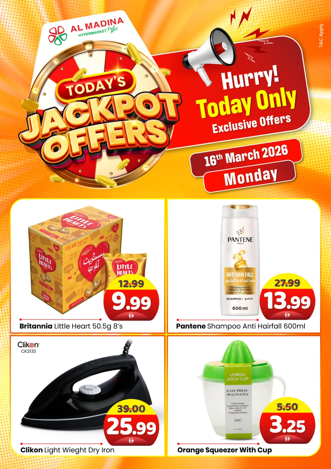 UAE - Abu Dhabi Al Madina Hypermarket offers in D4D Online. Today's Jackpot Offers. . Only On 16th March