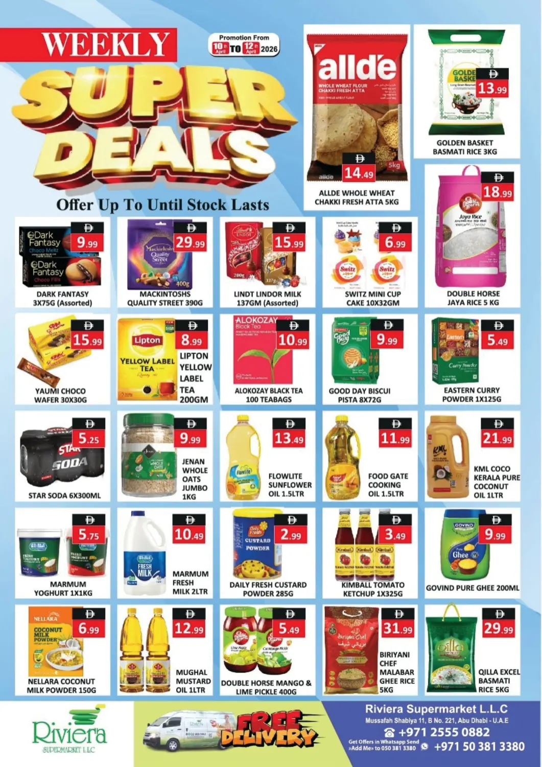 UAE - Abu Dhabi  RIVIERA SUPERMARKET L.L.C offers in D4D Online. Super Deals. . Till 12th April