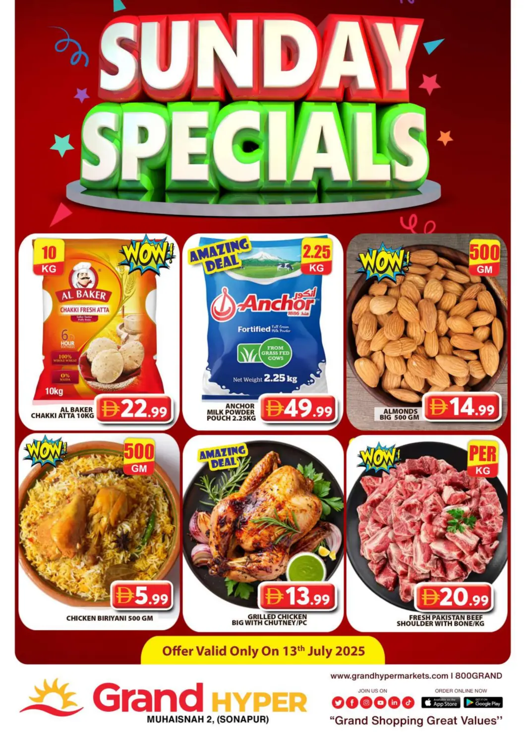 UAE - Dubai Grand Hyper Market offers in D4D Online. Muhaisnah,Sonapur-Dubai. . Only On 13th July