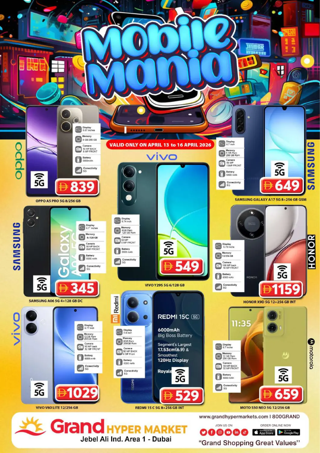 UAE - Dubai Grand Hyper Market offers in D4D Online. Jabel Ali industrial Area 1 - Dubai. . Till 16th April