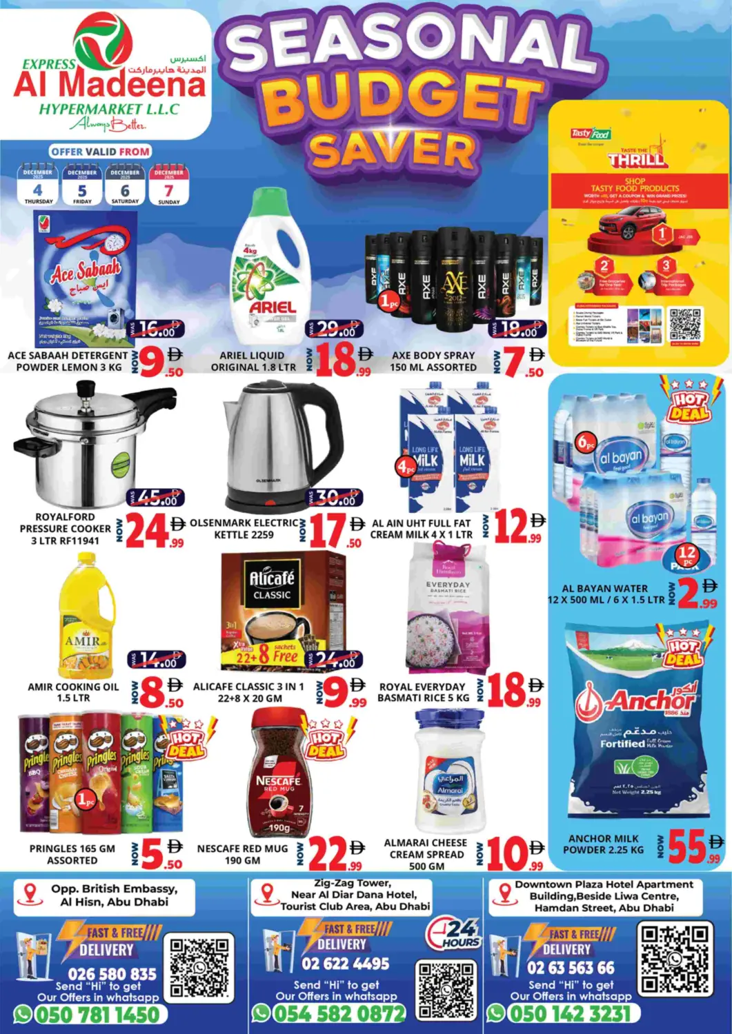 UAE - Abu Dhabi EXPRESS AL MADEENA HYPERMARKET LLC offers in D4D Online. BR6, BR10 & BR13. . Till 7th December