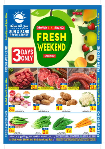 UAE - Ras al Khaimah Sun and Sand Hypermarket offers in D4D Online. Fresh weekend. . Till 3rd November