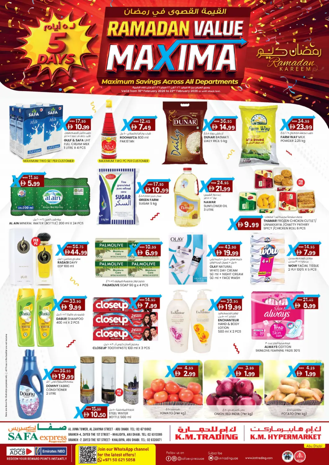UAE - Abu Dhabi Safa Express Supermarket offers in D4D Online. Al Zahiya, Khalidiya Br.4, Khalidiya Br.7. . Till 22nd February