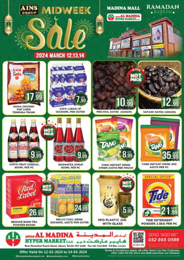 UAE - Sharjah / Ajman Ainas Al madina hypermarket offers in D4D Online. Midweek Sale. . Till 14th March