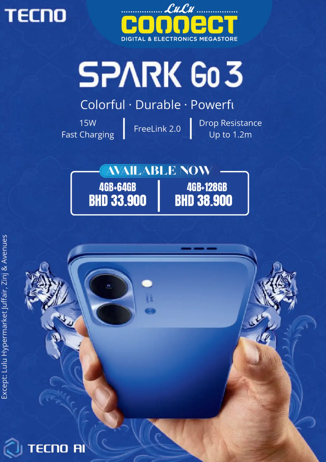 Bahrain LuLu Hypermarket offers in D4D Online. TECNO SPARK GO 3 NEW ARRIVAL. . Till 18th Februry