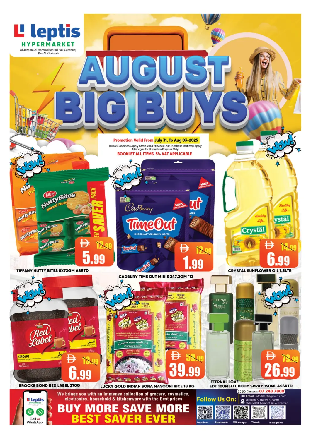 UAE - Ras al Khaimah Leptis Hypermarket  offers in D4D Online. August Big Buys. . Till 3rd August