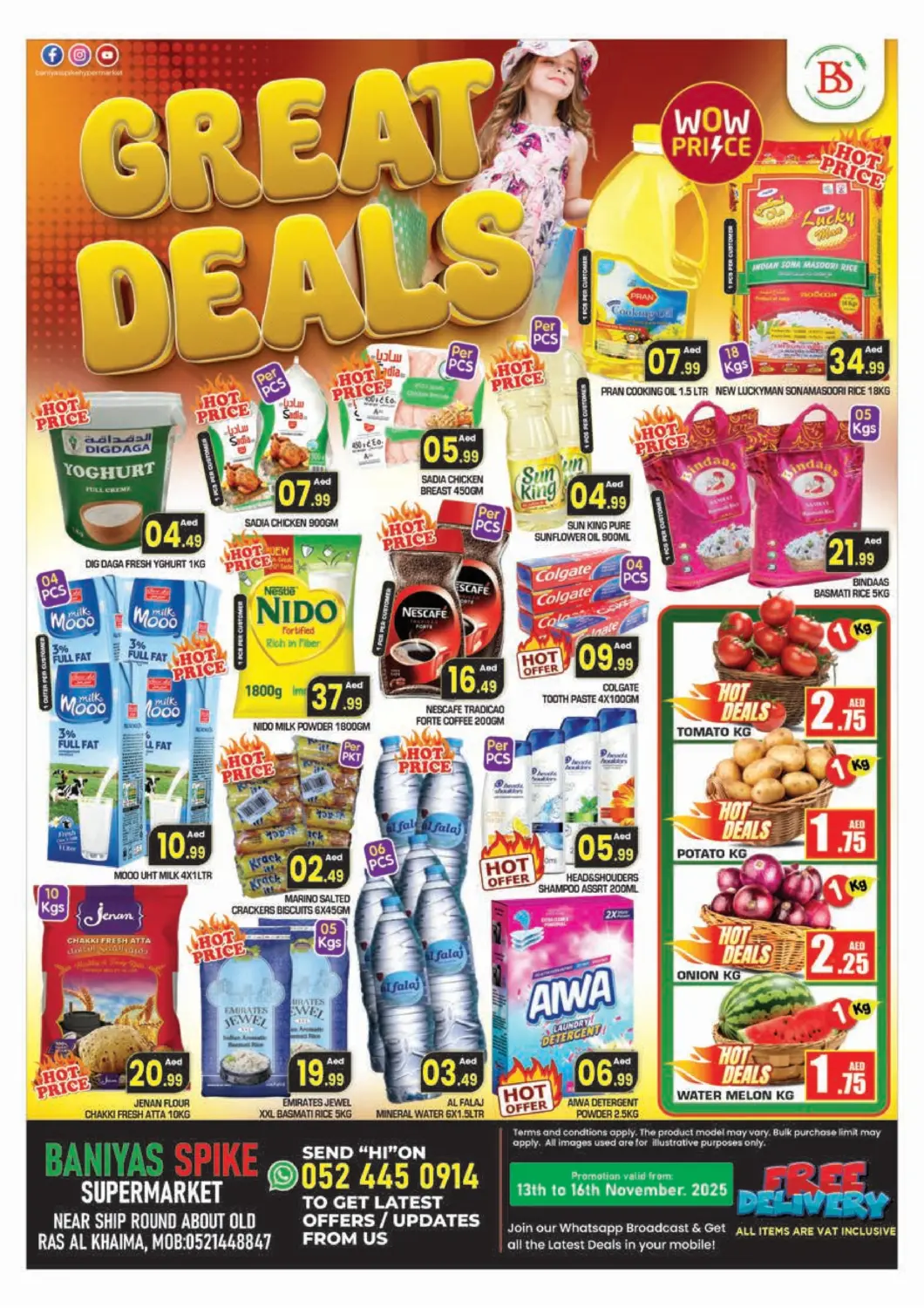 UAE - Ras al Khaimah Baniyas Spike  offers in D4D Online. Ras Al Khaima. . Till 16th November