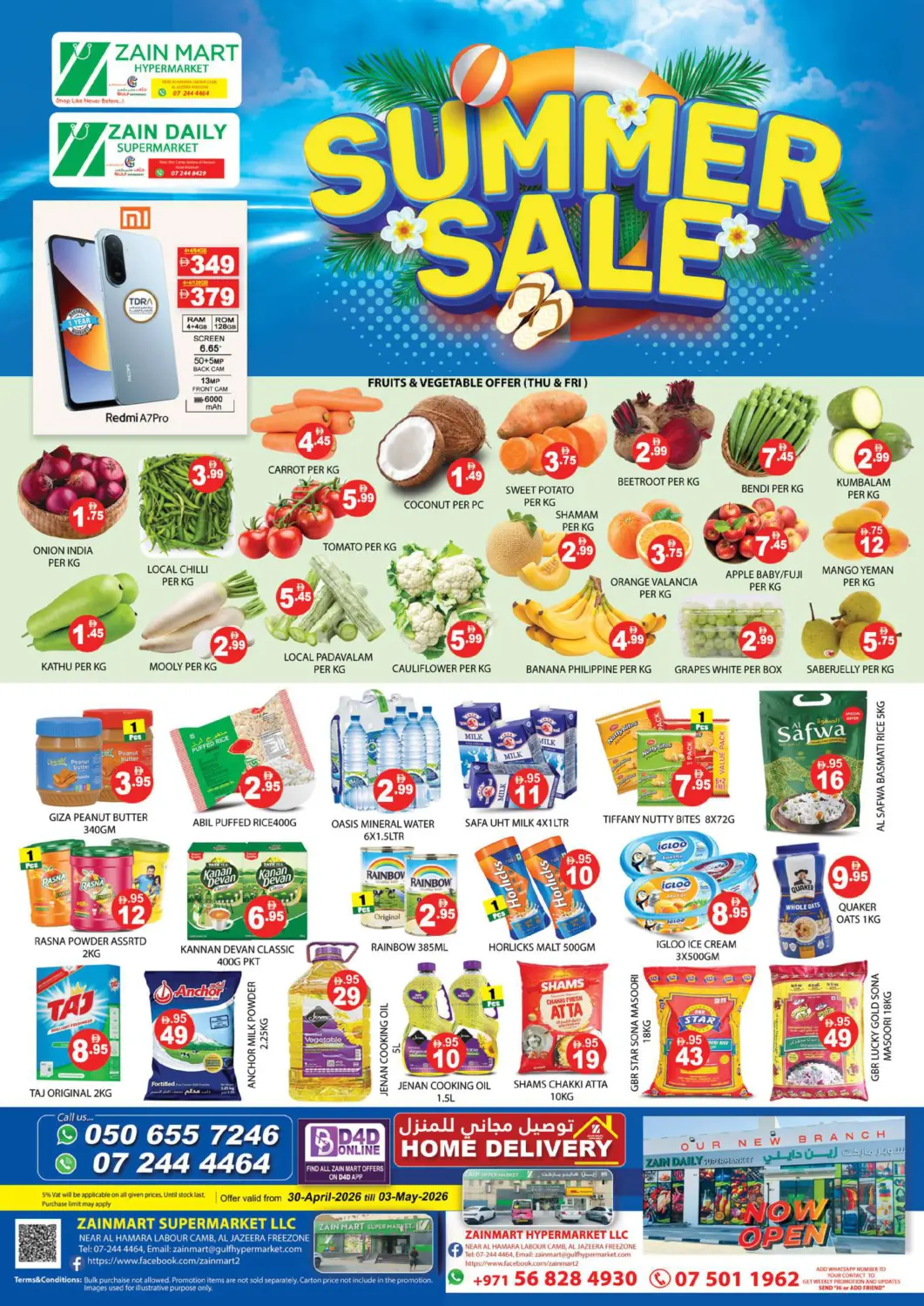 UAE - Ras al Khaimah Zain Mart Supermarket offers in D4D Online. Summer Sale. . Till 3rd May