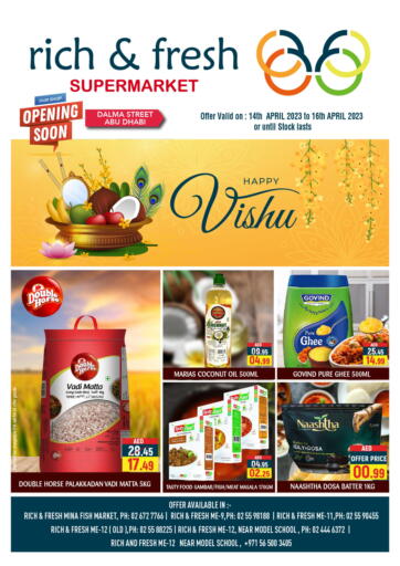 UAE - Abu Dhabi Rich & Fresh Supermarket offers in D4D Online. Happy Vishu. . Till 16th April