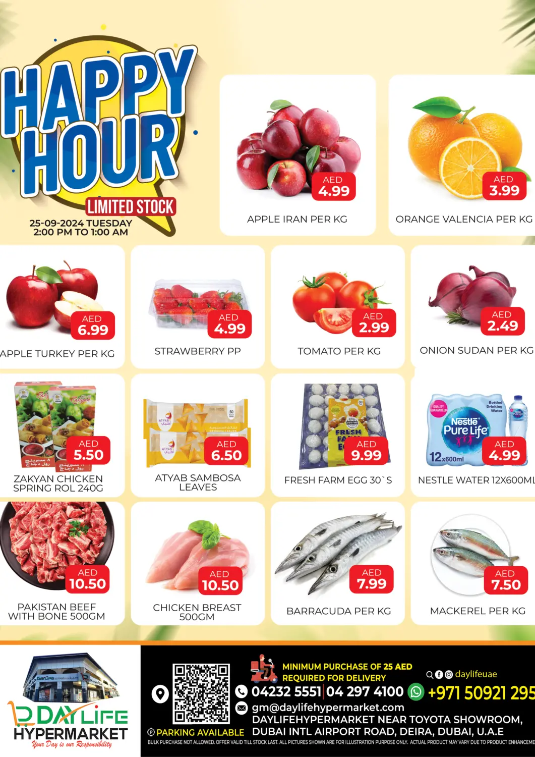 UAE - Dubai Daylife Hypermarket LLC offers in D4D Online. Happy Hour. . Only On 25th March