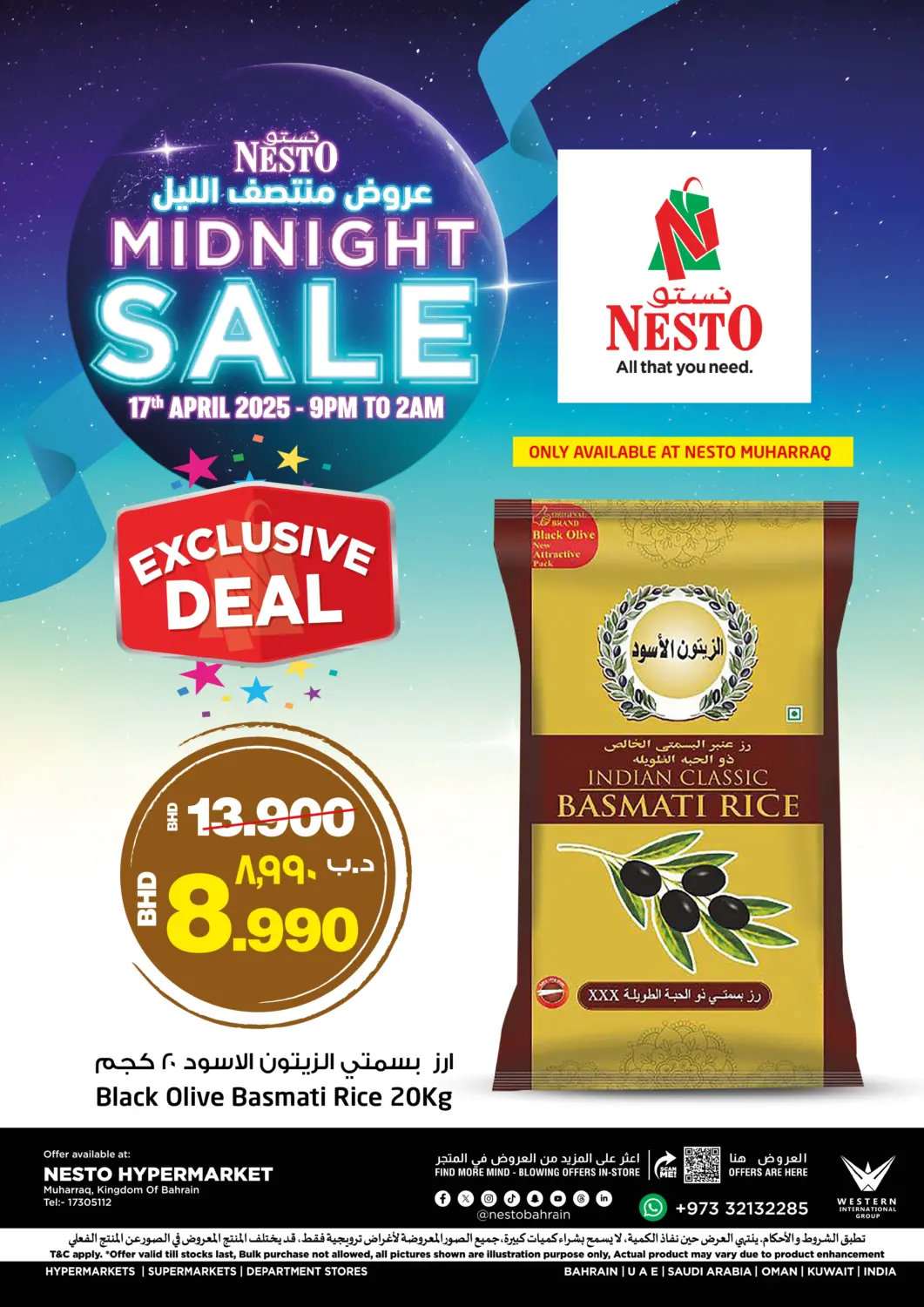 Bahrain NESTO  offers in D4D Online. Midnight Sale. . Only On 17th April
