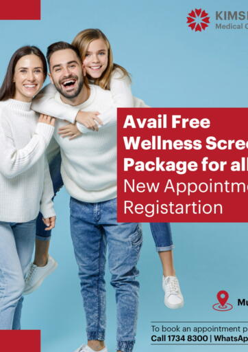 Bahrain KIMSHEALTH Hospital offers in D4D Online. Avail Free Wellness screening Package For all. . Till 26th April