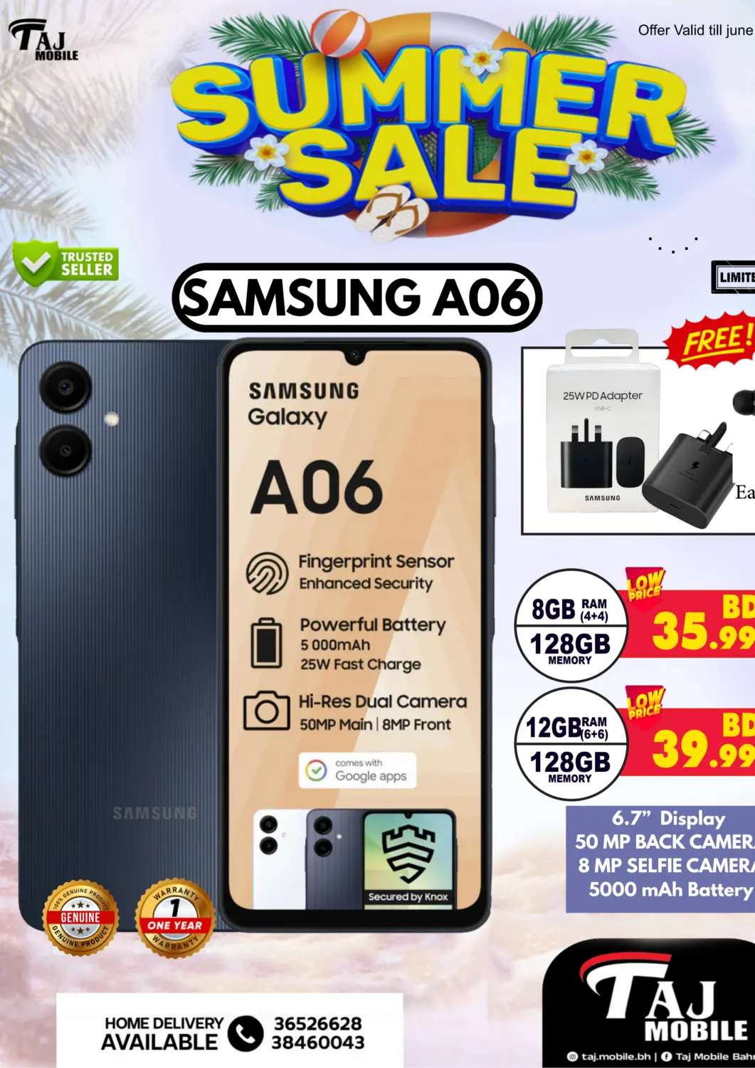 Bahrain Taj Mobiles offers in D4D Online. Summer Deals. . Till 26th June