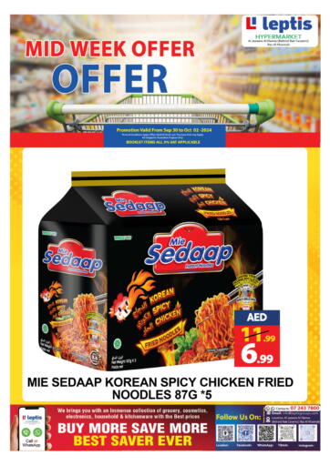 UAE - Ras al Khaimah Leptis Hypermarket  offers in D4D Online. Midweek Offer. . Till 2nd October