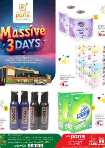 Qatar - Al Khor Paris Hypermarket offers in D4D Online. Massive 3 Days. . Till 29th October