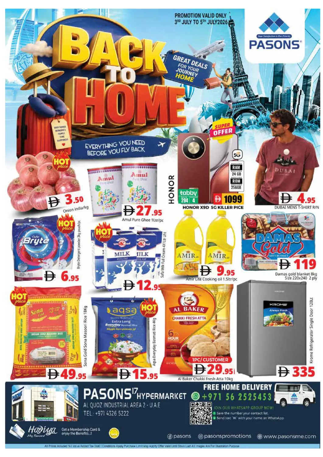 UAE - Dubai Pasons Hypermarket offers in D4D Online. Al Quoz - Ind Area 2,Dubai. . Till 5th July
