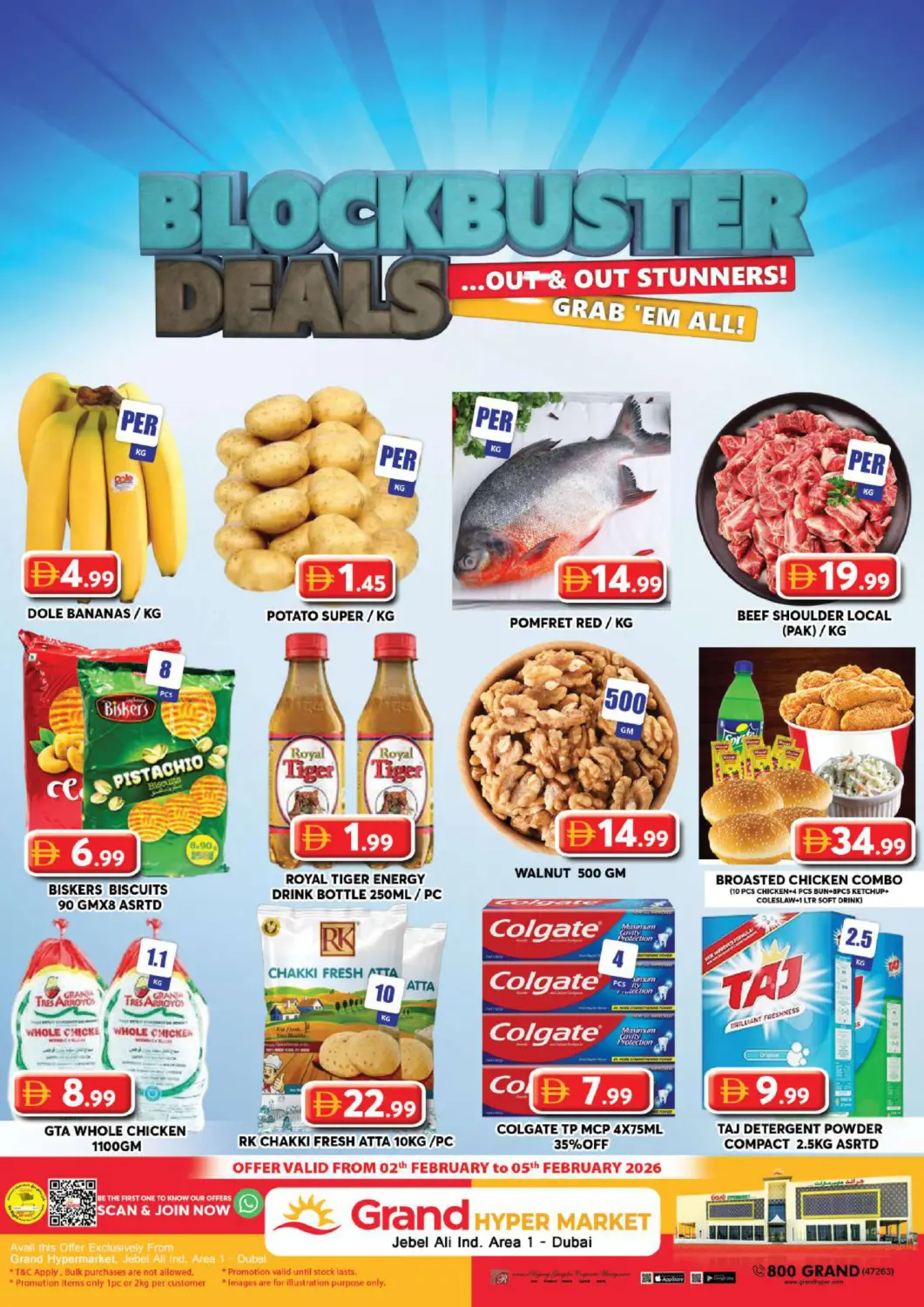 UAE - Dubai Grand Hyper Market offers in D4D Online. Jabel Ali - Dubai. . Till 5th February