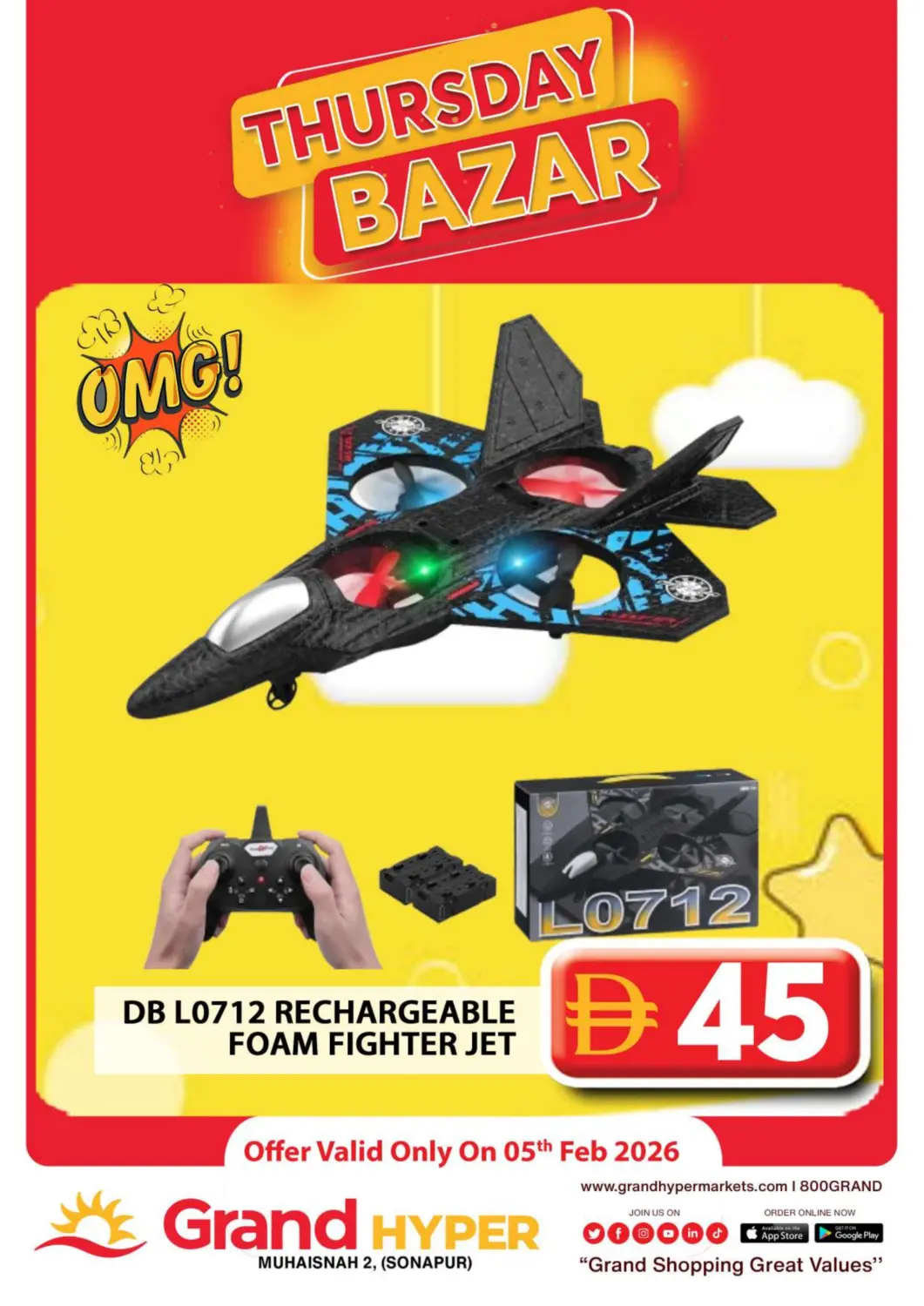 UAE - Dubai Grand Hyper Market offers in D4D Online. Muhaisna - 2, (Sonapur). . Only On 5th February