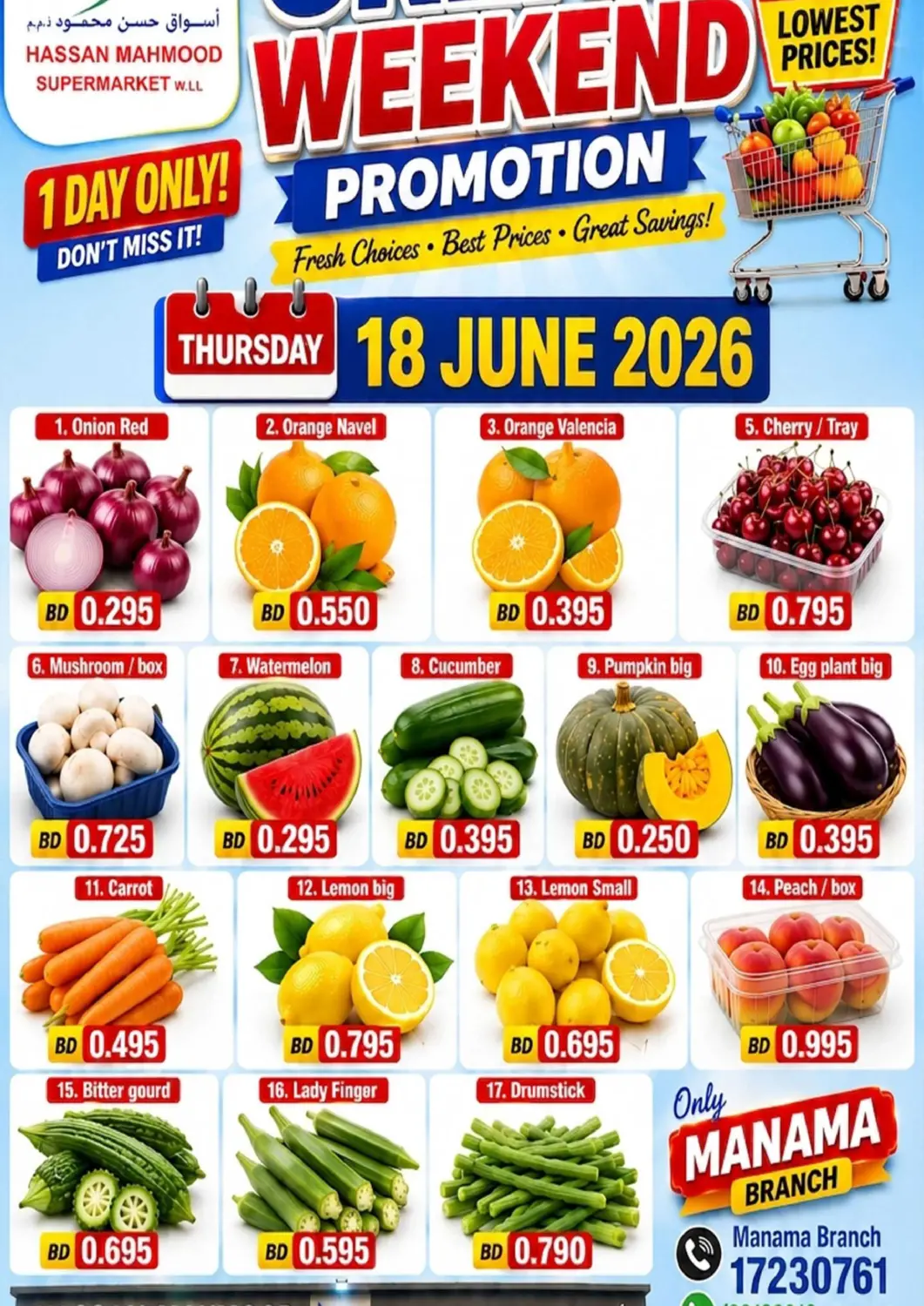 Bahrain Hassan Mahmood Group offers in D4D Online. Great Weekend Promotion. . Only On 18th June