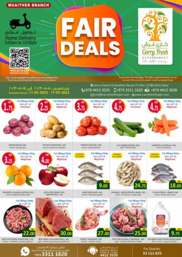 Qatar - Doha Carry Fresh Hypermarket offers in D4D Online. Fair Deals @ Muaither. . Till 17th May