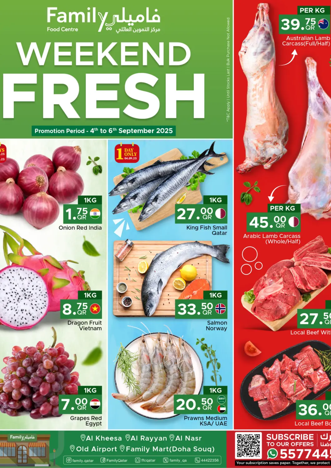 Qatar - Al Wakra Family Food Centre offers in D4D Online. Weekend Fresh. . Till 6th September
