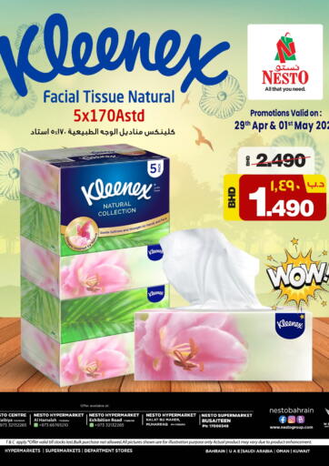 Bahrain NESTO  offers in D4D Online. Kleenex Facial Tissue. . Till 1st May