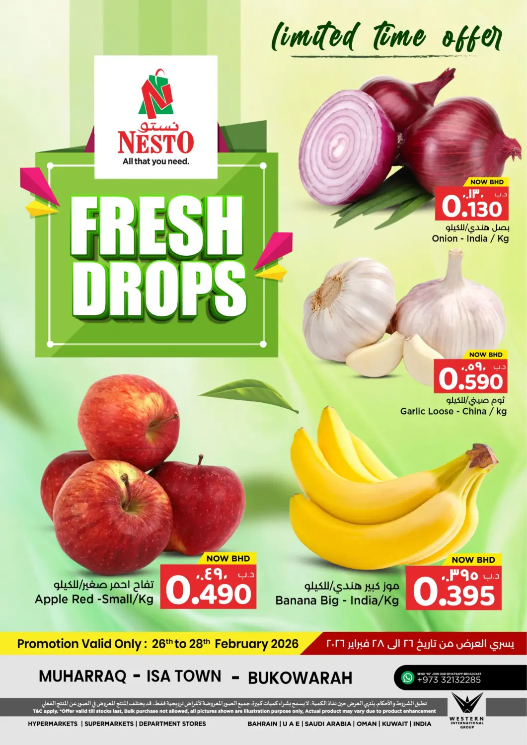 Bahrain NESTO  offers in D4D Online. Fresh Drops. . Till 28th February