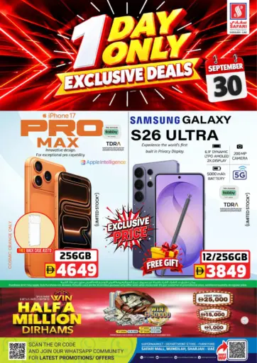 1 Day Only-Exclusive Deals
