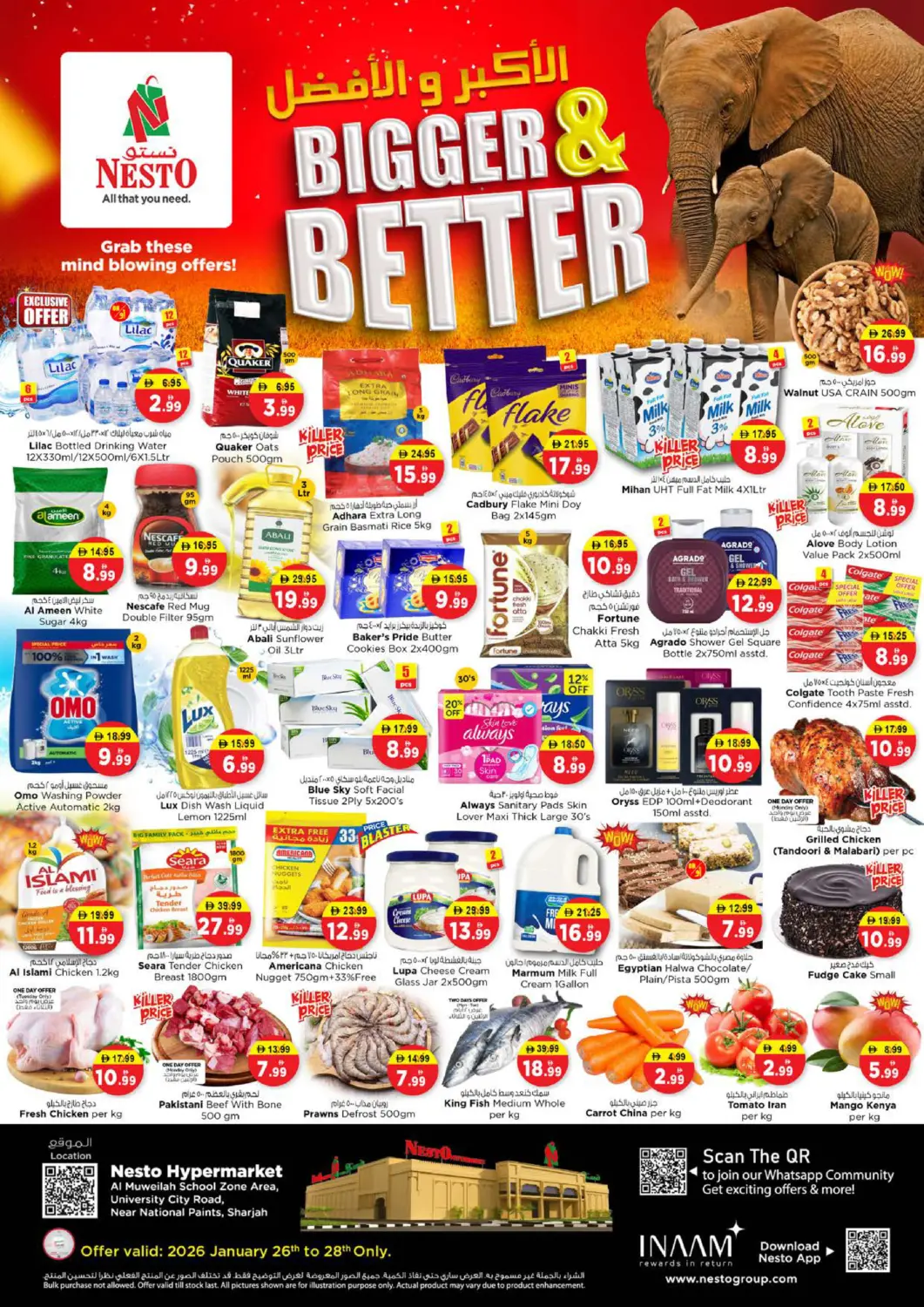 UAE - Sharjah / Ajman Nesto Hypermarket offers in D4D Online. Al Muweilah School Zone Area,Sharjah. . Till 28th January
