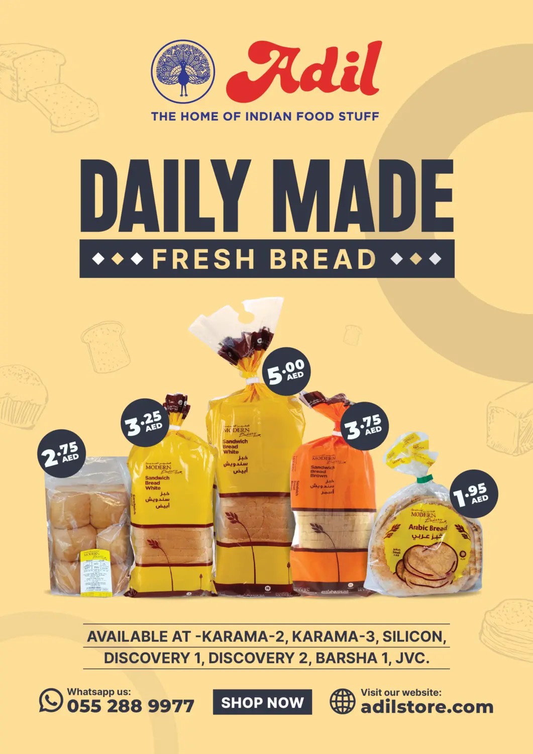 UAE - Dubai Adil Supermarket offers in D4D Online. Daily Made Fresh Bread. . Till 25th June