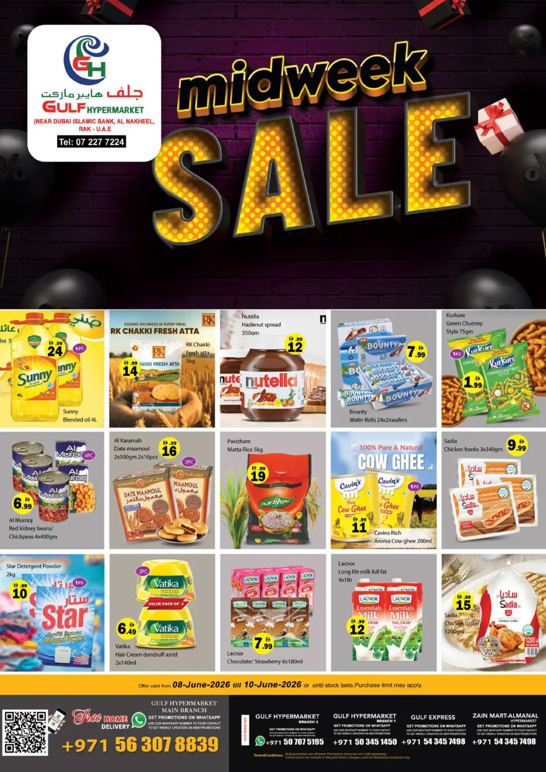 UAE - Ras al Khaimah Gulf Hypermarket LLC offers in D4D Online. Midweek Sale. . Till 10th June