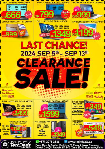 Qatar - Al Khor Tech Deals Trading offers in D4D Online. Clearence Sale. . Till 13th Sepetember