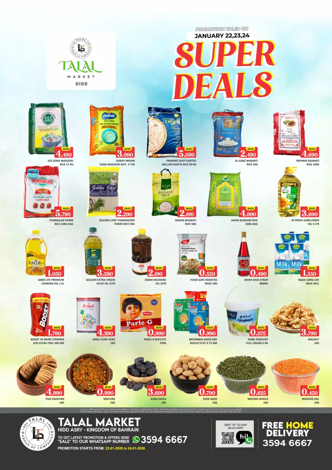 Bahrain Talal Markets offers in D4D Online. Super Deals @Hidd. . Till 24th January
