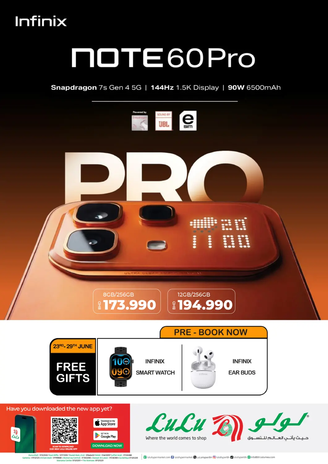 Bahrain LuLu Hypermarket offers in D4D Online. Infinix Note 60 Pro. . Till 29th June
