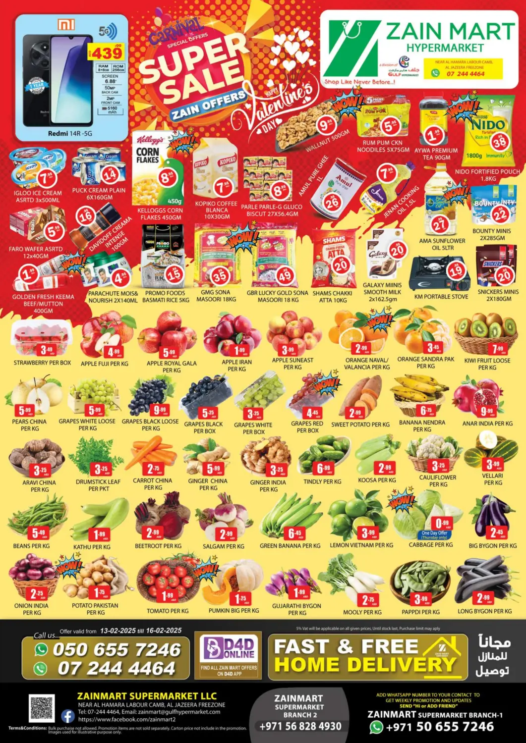 UAE - Ras al Khaimah Zain Mart Supermarket offers in D4D Online. Super Sale. . Till 16th February
