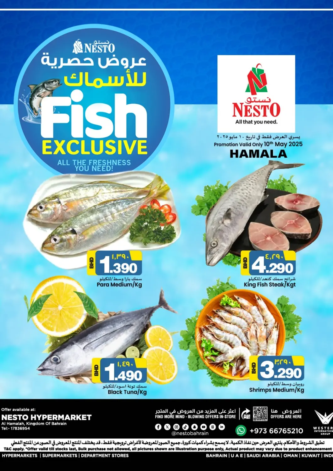Bahrain NESTO  offers in D4D Online. Hamala - Fish Exclusive. . Only on 10th May