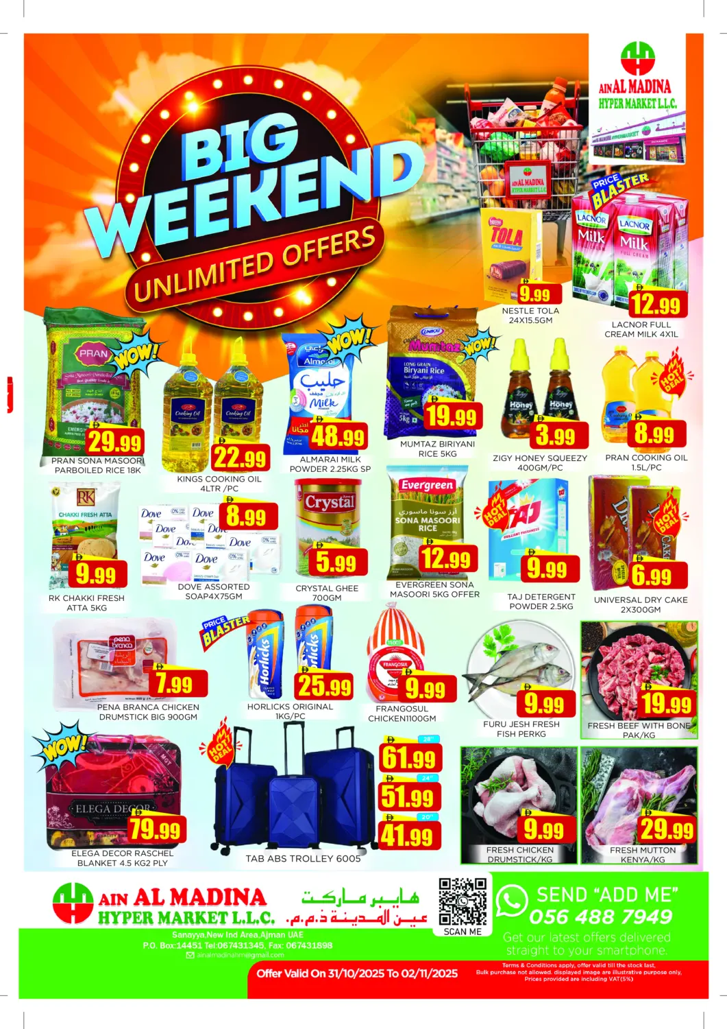 UAE - Sharjah / Ajman Ain Al Madina Hypermarket offers in D4D Online. Big Weekend. . Till 2nd November
