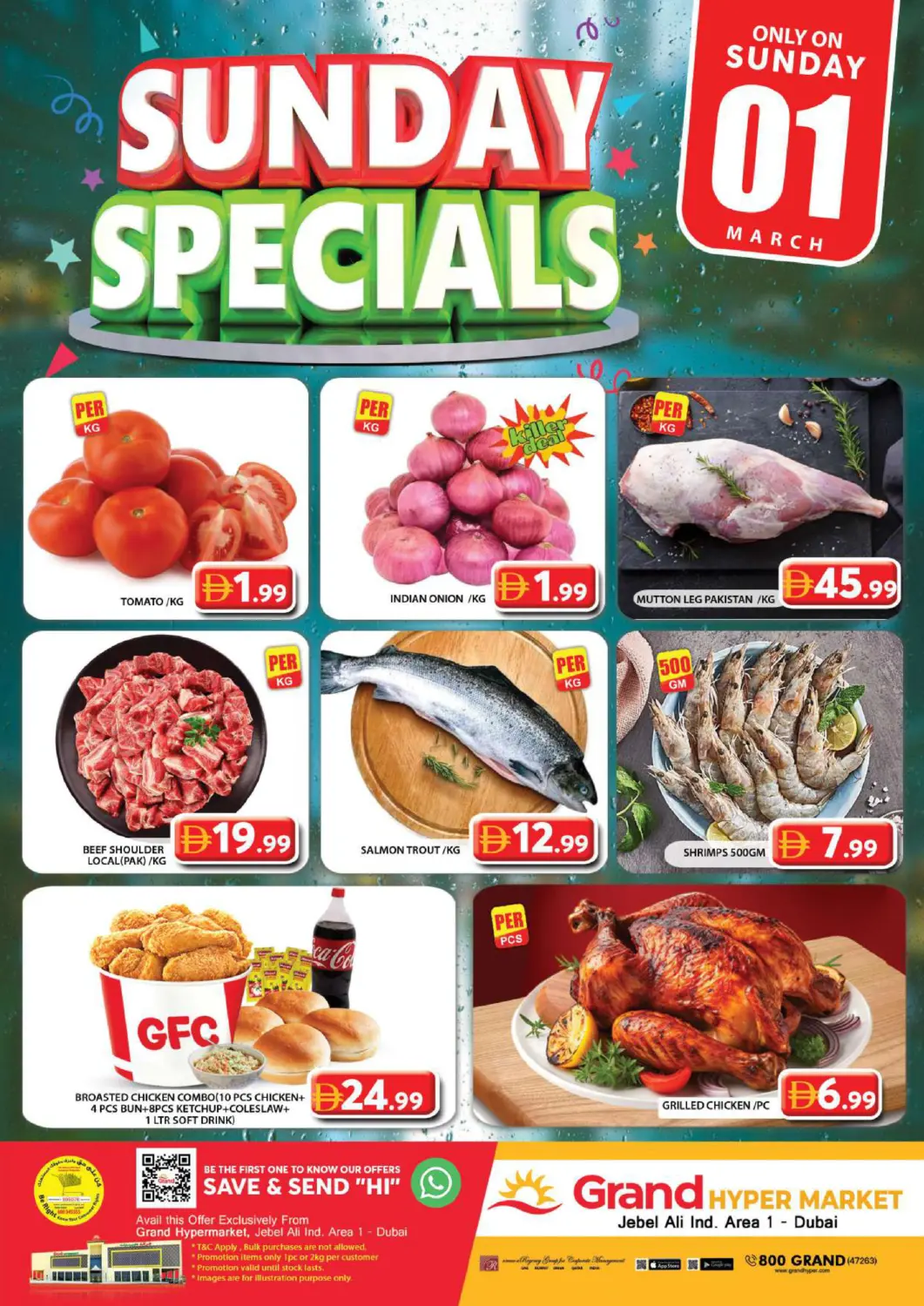 UAE - Dubai Grand Hyper Market offers in D4D Online. Jebel Ali - Dubai. . Only On 1st March