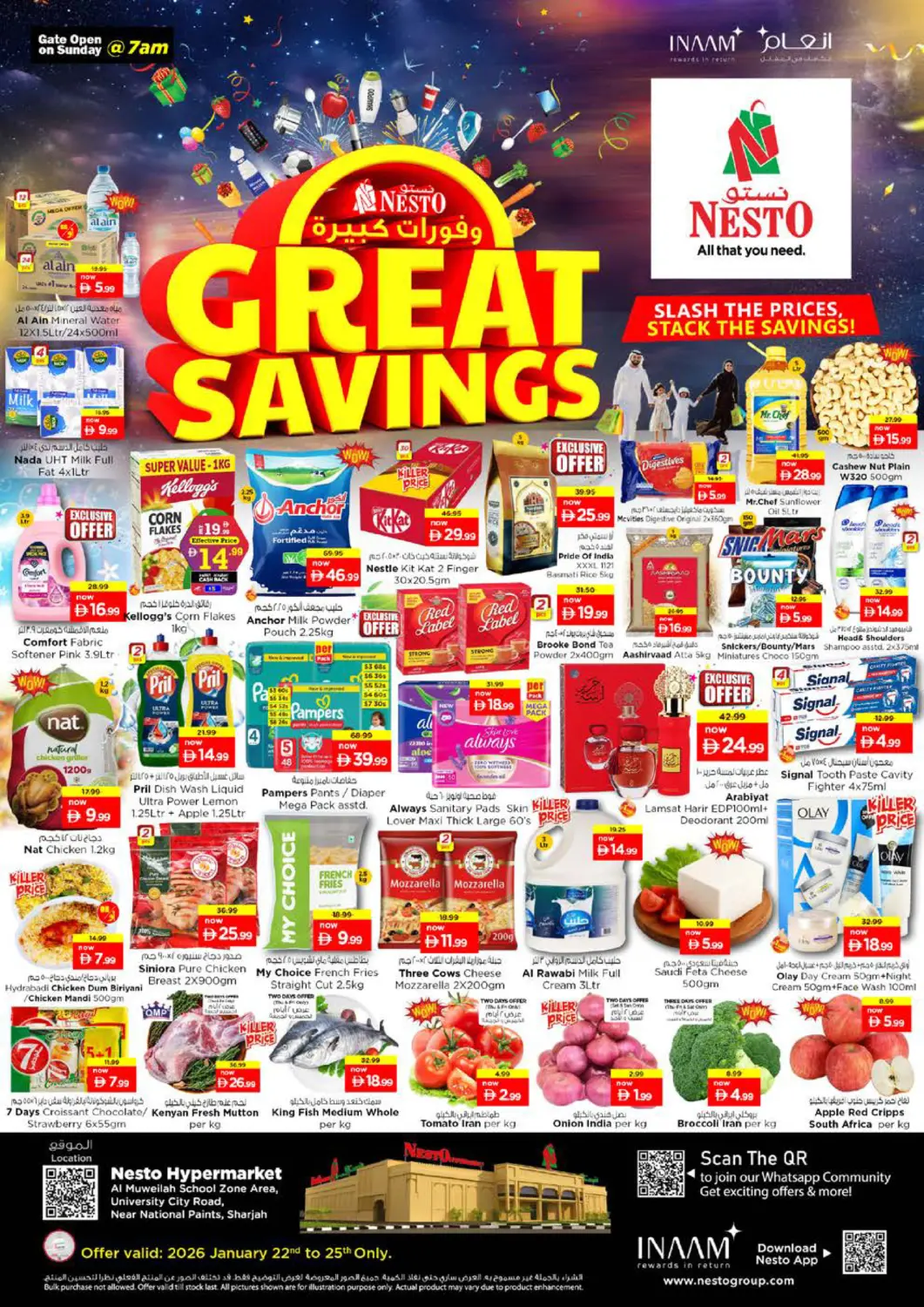 UAE - Sharjah / Ajman Nesto Hypermarket offers in D4D Online. Muweilah School Zone - Sharjah. . Till 25th January