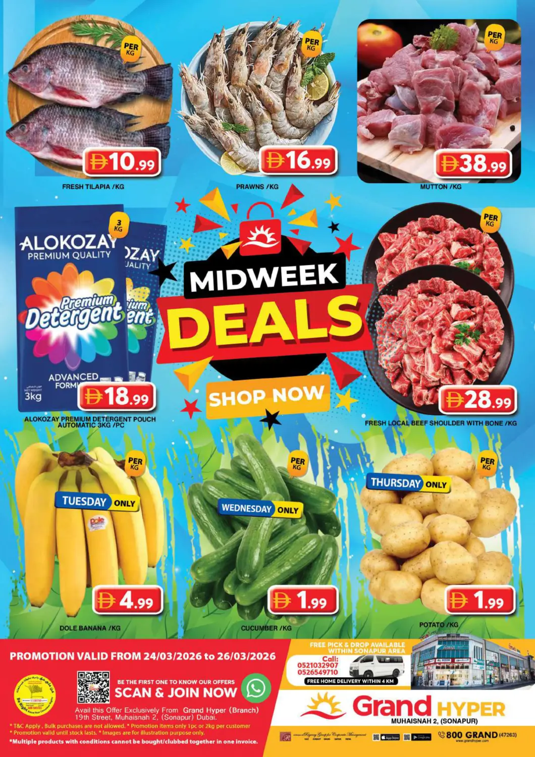 UAE - Dubai Grand Hyper Market offers in D4D Online. Muhaisnah 2, (Sonapur). . Till 26th March