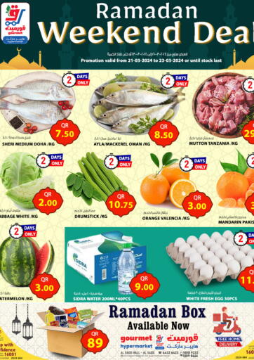 Qatar - Al Khor Gourmet Hypermarket offers in D4D Online. Ramadan Weekened Deal. . Till 23rd March