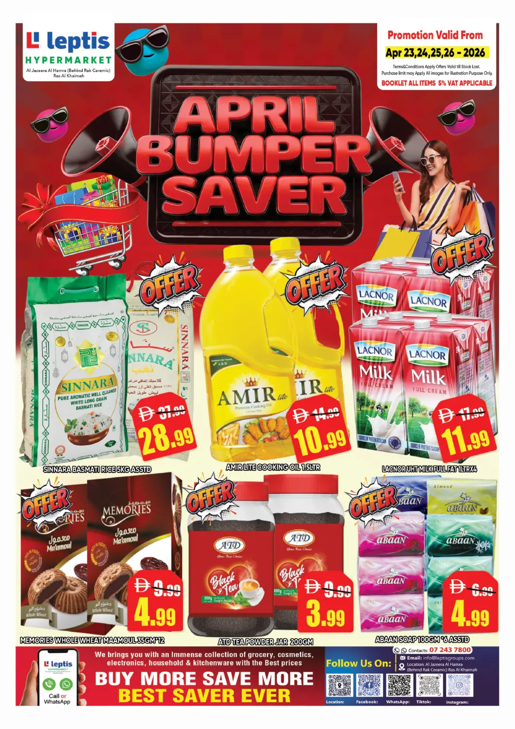 UAE - Ras al Khaimah Leptis Hypermarket  offers in D4D Online. Al Jazeera Al Hamra, Ras Al Khaimah. . Till 26th April