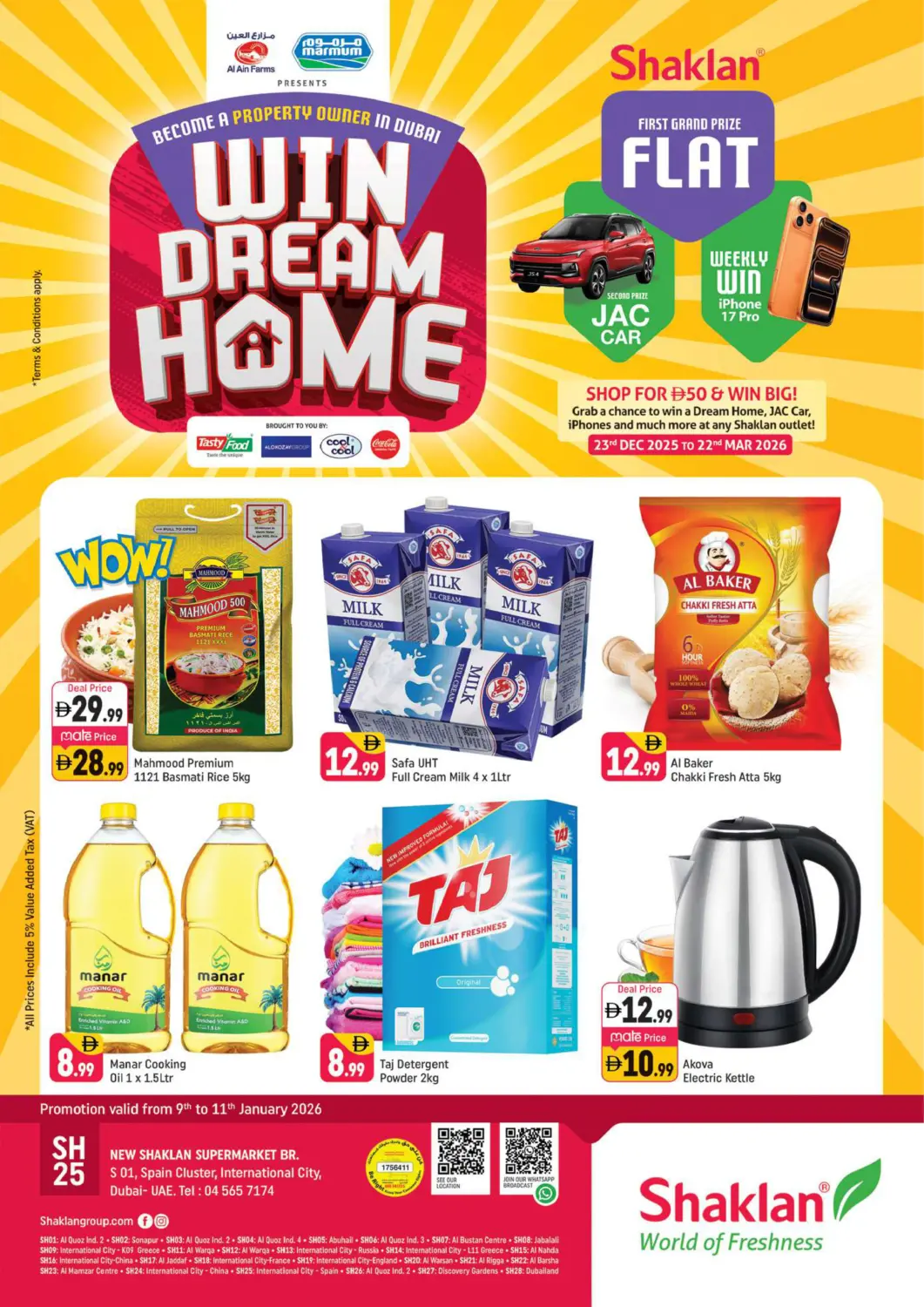 UAE - Dubai Shaklan  offers in D4D Online. S 01,Spain Cluster. . Till 11th January